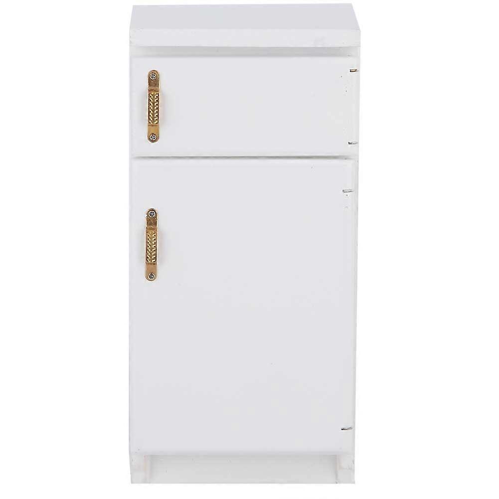 1:12 White Mini Refrigerator Excellent Furniture Model Kitchen Accessory