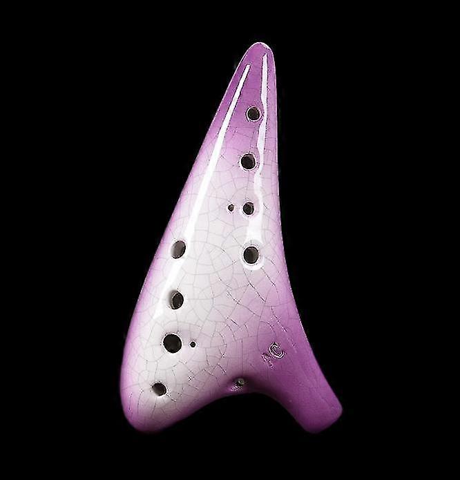 Ocarinas Ocarina 12 Tones Alto C With Carry Bag And Book Neck Cord For Beginner Purple
