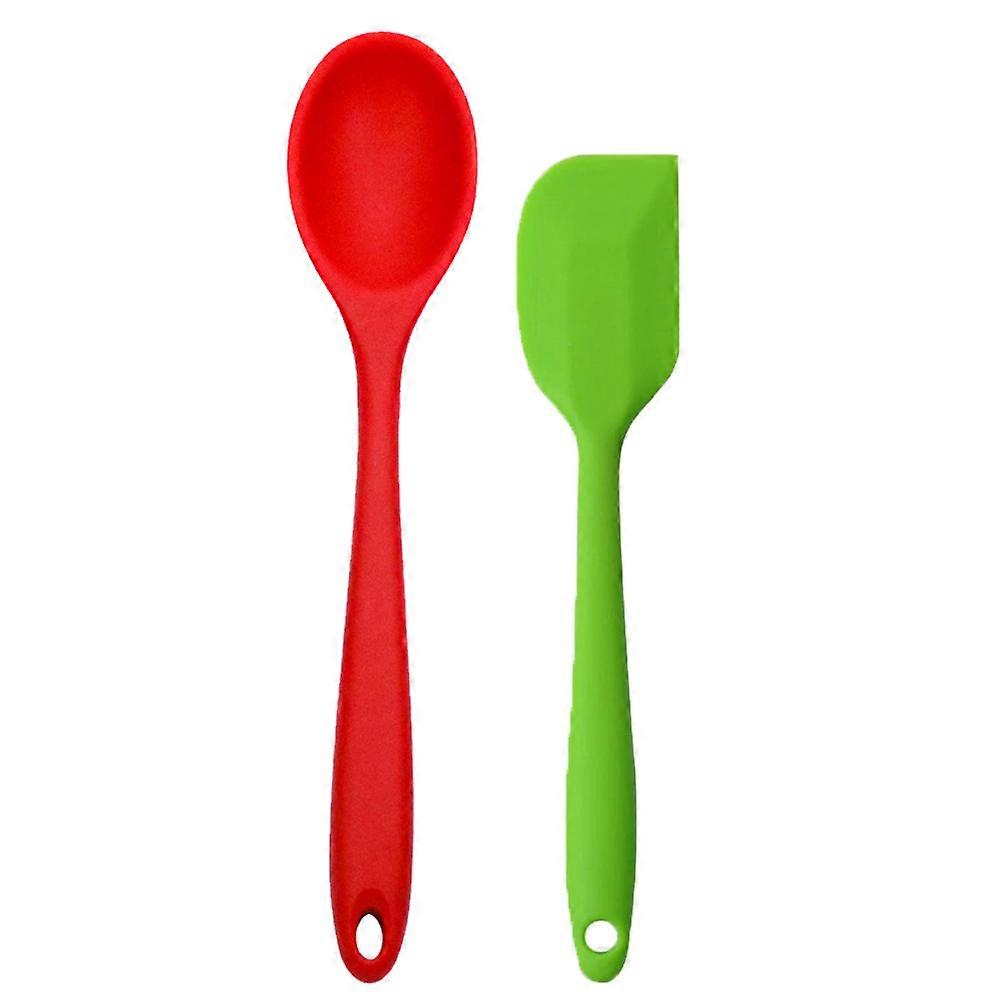 2 Piece Mini Kitchen Utensil Set- Silicone Kitchen Tools with  Spoons