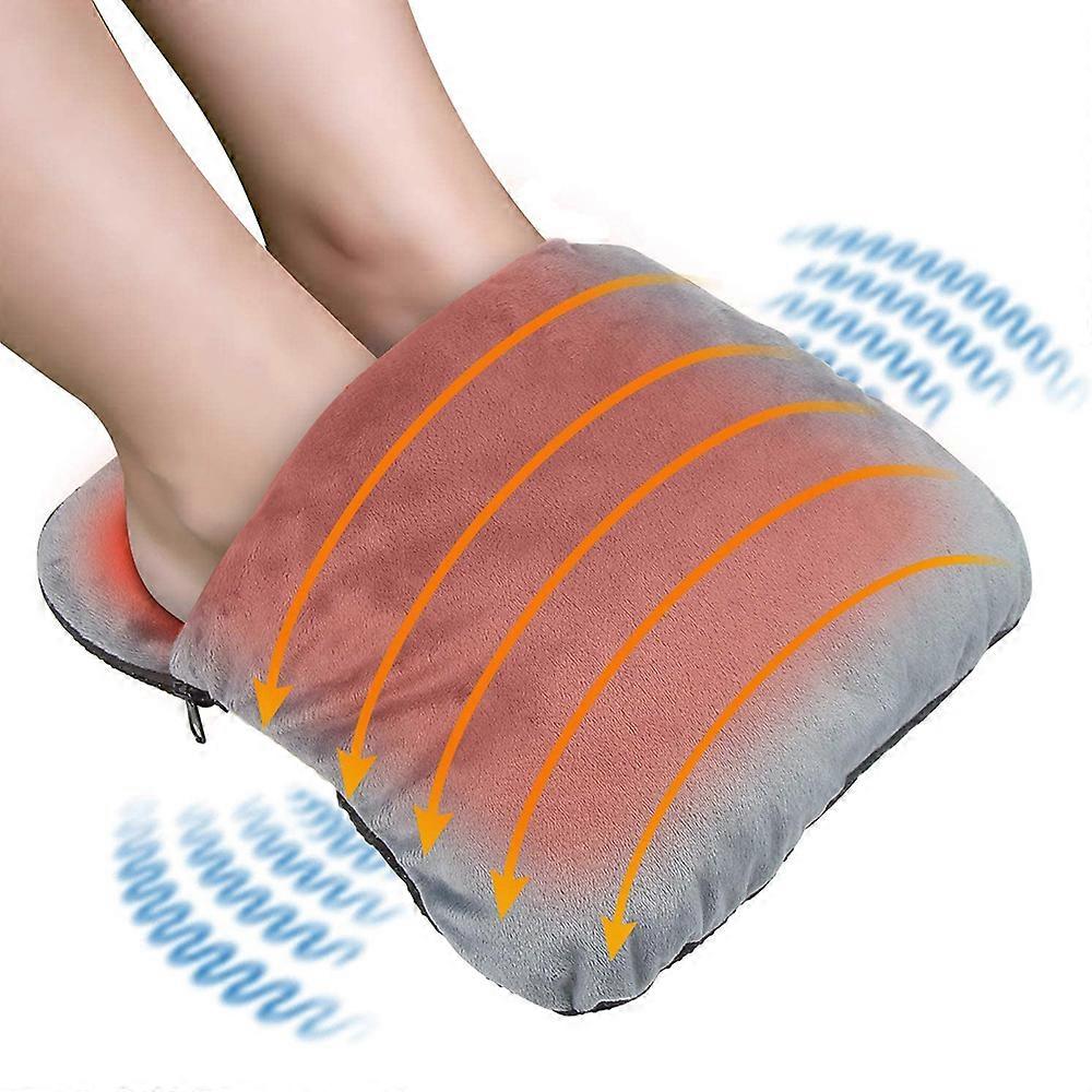 Electric heated foot warmer with heating and vibration massage function, quick heating, ultra-soft flannel fleece, large durable anti-slip sole for me