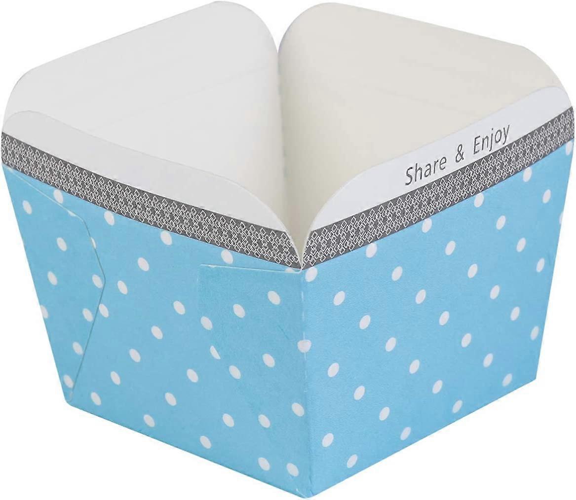 100pcs Paper Baking Cup Small Square Cake Wrappers Cupcake Liners (Blue)