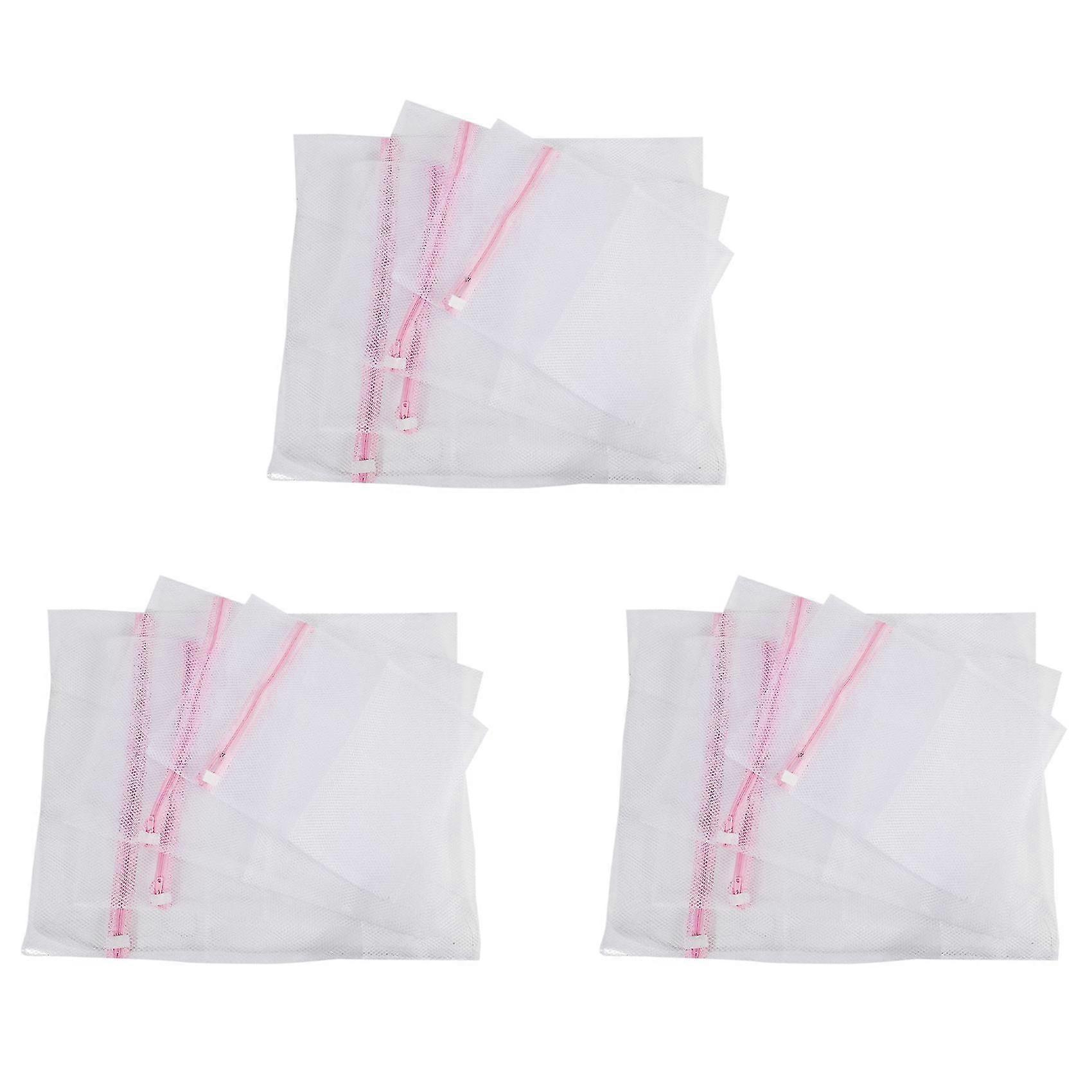 Net Washing Bag, Set Of 12 Durable Coarse Mesh Laundry Bag With Zip Closure For Clothes, Delicates