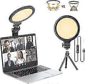72 Led Computer Ring Light, Video Conferencing Lighting Kit 3000k-6500k Dimmable Selfie Ring Light, 6" Laptop Ring Light With Clamp And Tripod For Zoo
