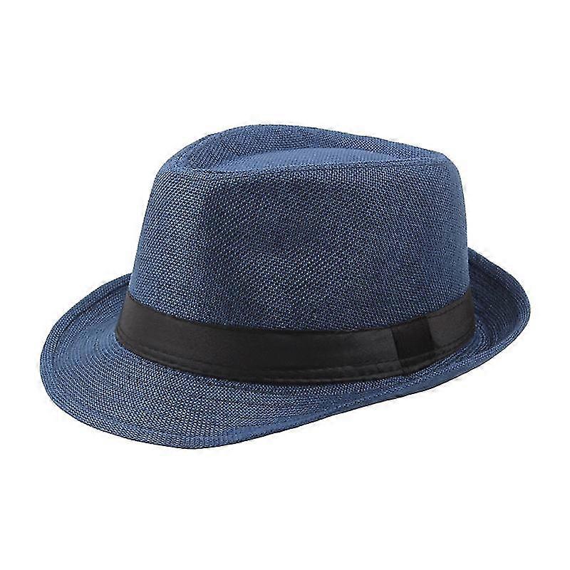 Men's Linen Solid Hat Summer Beach Jazz Hat Cowboy Fedora Hat For Men