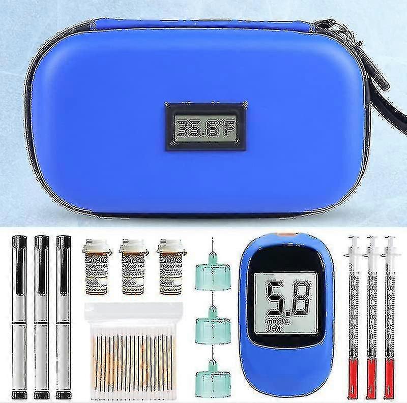 Insulin Cooler Travel Case With Temperature, Insulin Pen Case With 2 Insulin Cooler Ice Packs Medicine Cool Bag For Diabetic Insulin Storage Kb