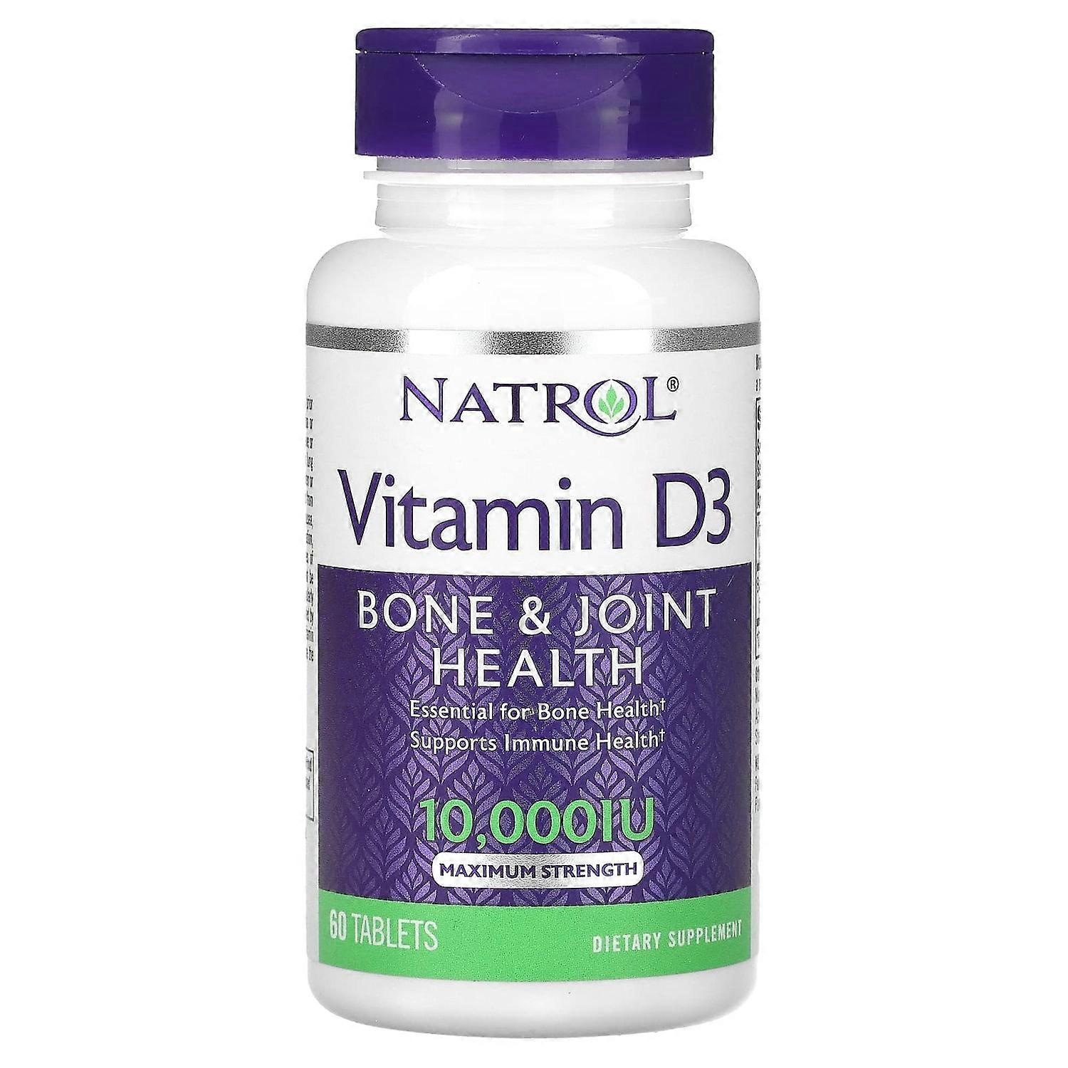 Natrol, Vitamin D3,  Bone & Joint Health, Maximum Strength, 10,000 IU, 60 Tablets