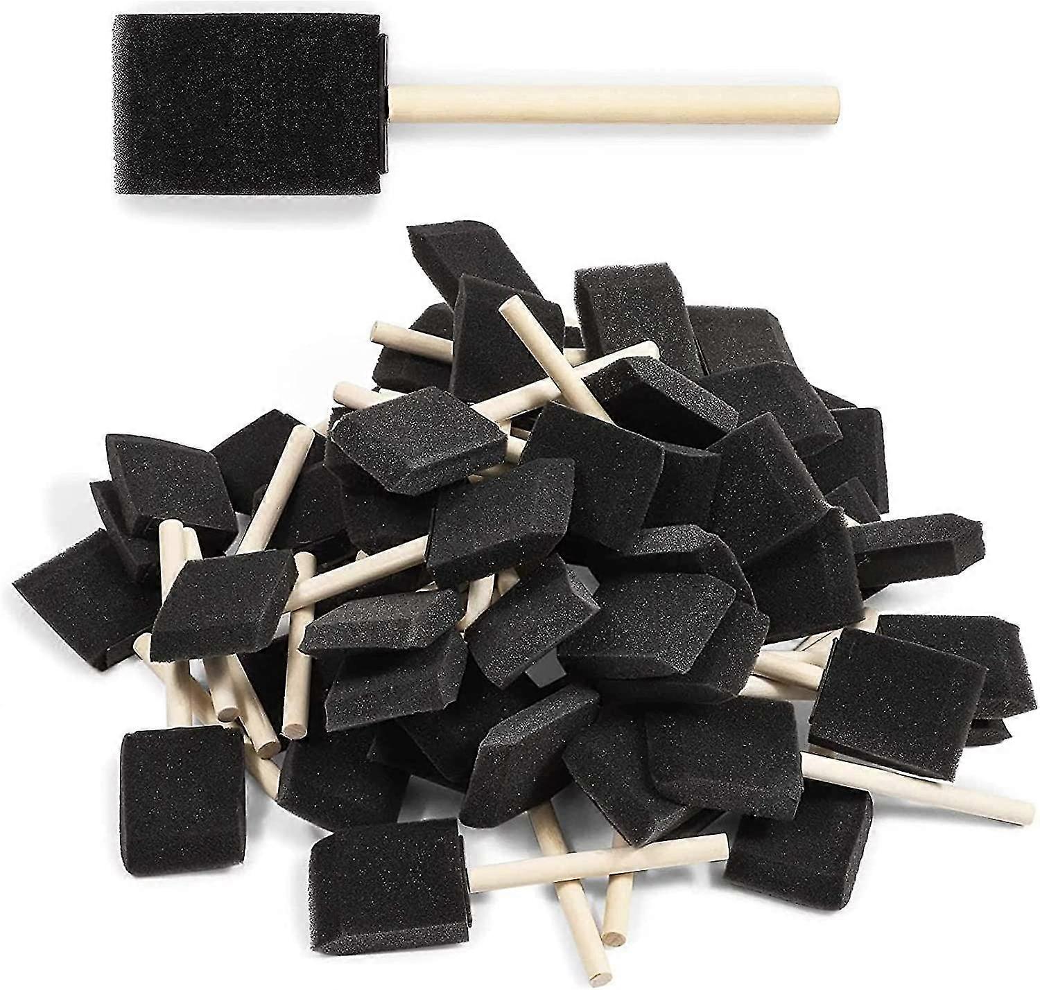 Foam Paint Brushes, 5 Cm Sponge Brushes For Arts And Diy Craftsblack60-pack