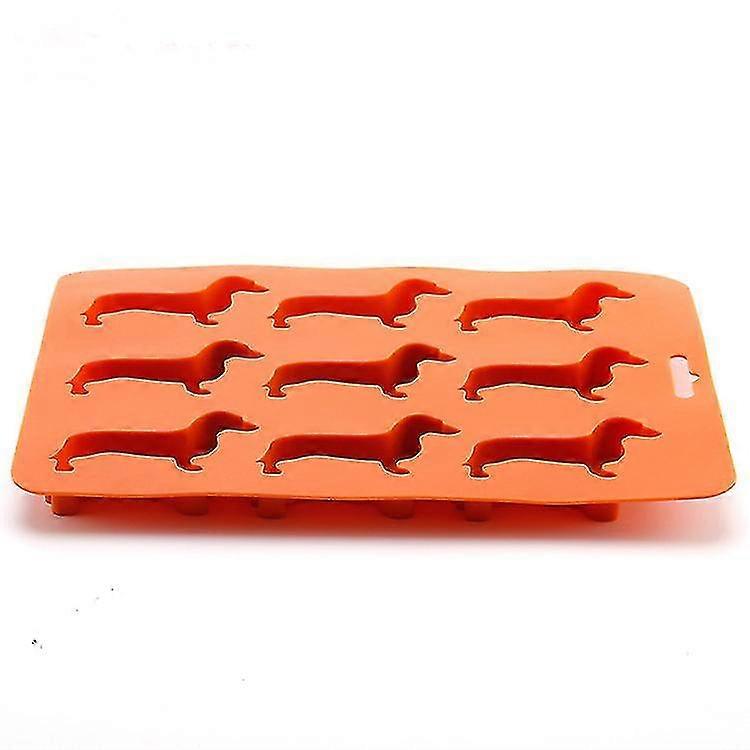 9 pieces of Ice Cube Tray Dachshund dog shape Silicone mold Ice mold