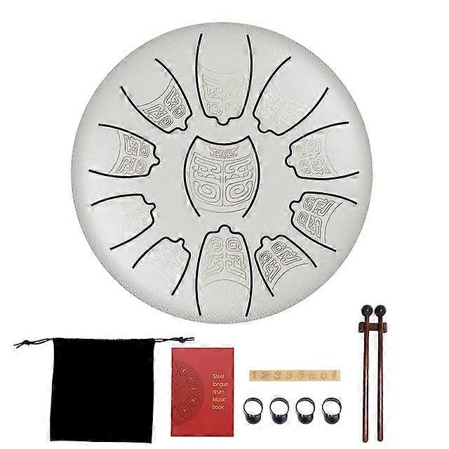 6 Inch Retro Ethereal Steel Tongue 11 Tune Hand Pan Tank Mallets Finger Cots Drum Bag Drumstick Instruments