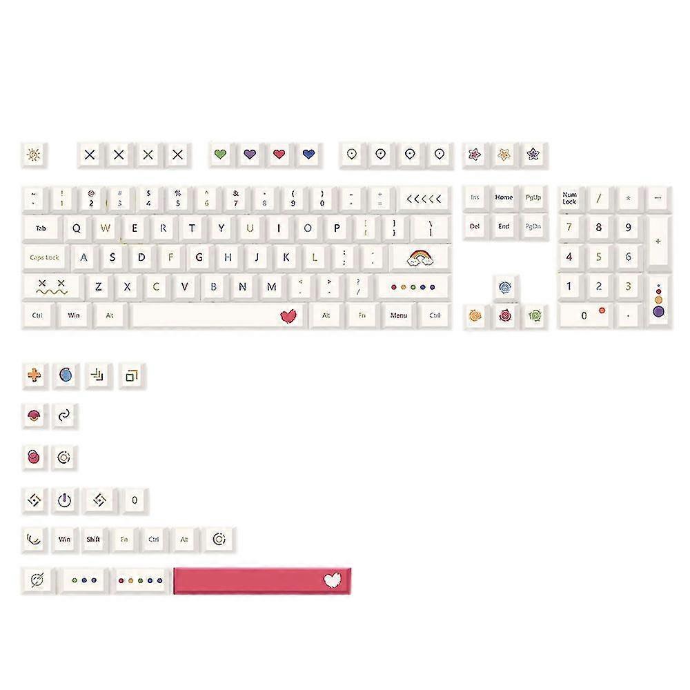 color keycaps 127 keys cherry profile pbt dye sublimation