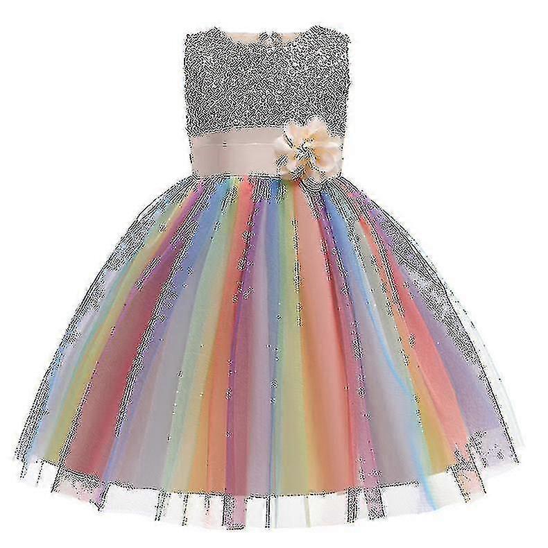 Filles Sequin arc-en-ciel Tutu Pageant robe