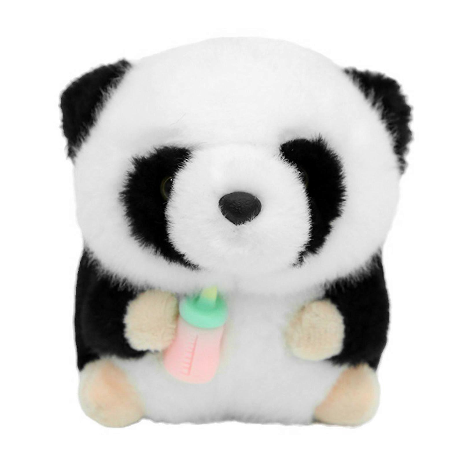 Plush Panda Keychain Pendant with Baby Bottle Stylish Backpack Keyrings Pendant for Kid Boy Girl Women Men