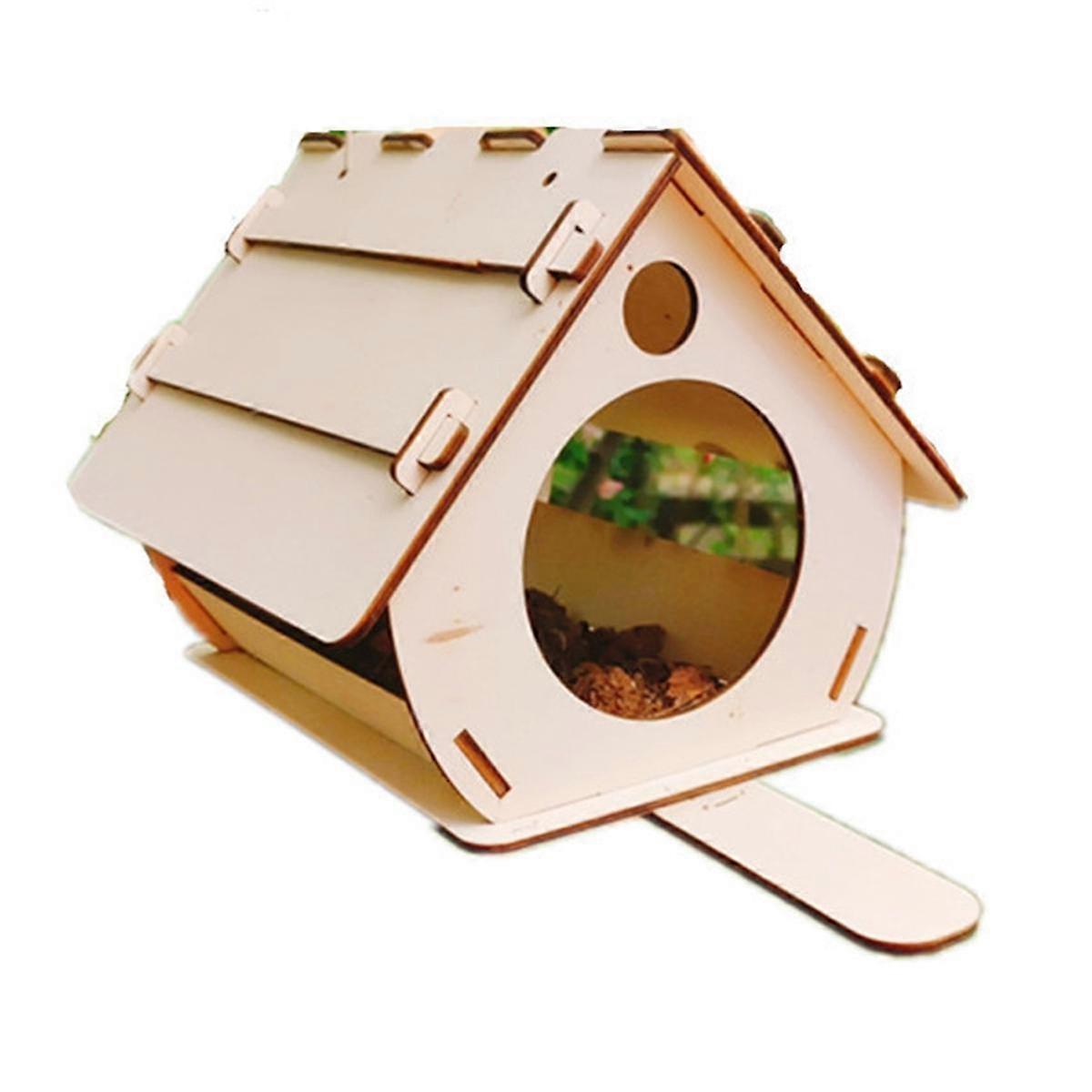 Wooden Bird Nest with Perch Bird Feeder Household Bird Nest Box Suitable for Outdoor Garden Courtya