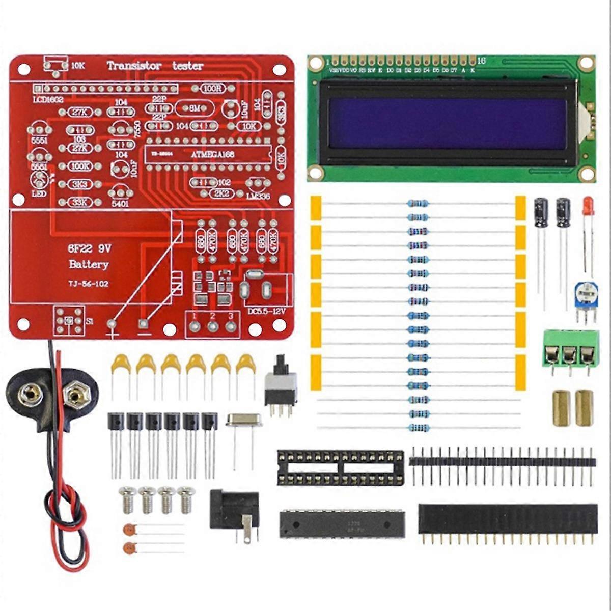 M8 Transistor Tester Multimetro Resistenza Capacità Triodo Induttanza Metro Assemblaggio Saldatura Fai Da Te