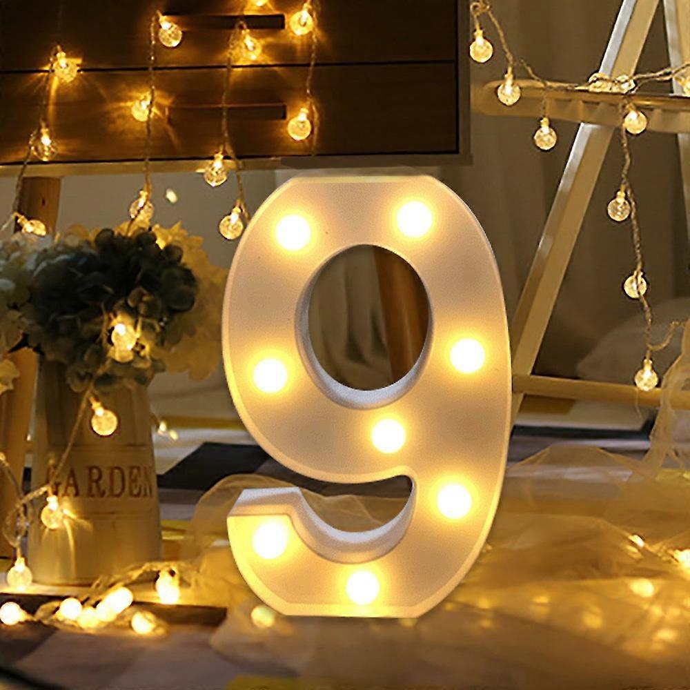Alphabet LED Digital Lights Light Up White Plastic Digital Standing Hanging J