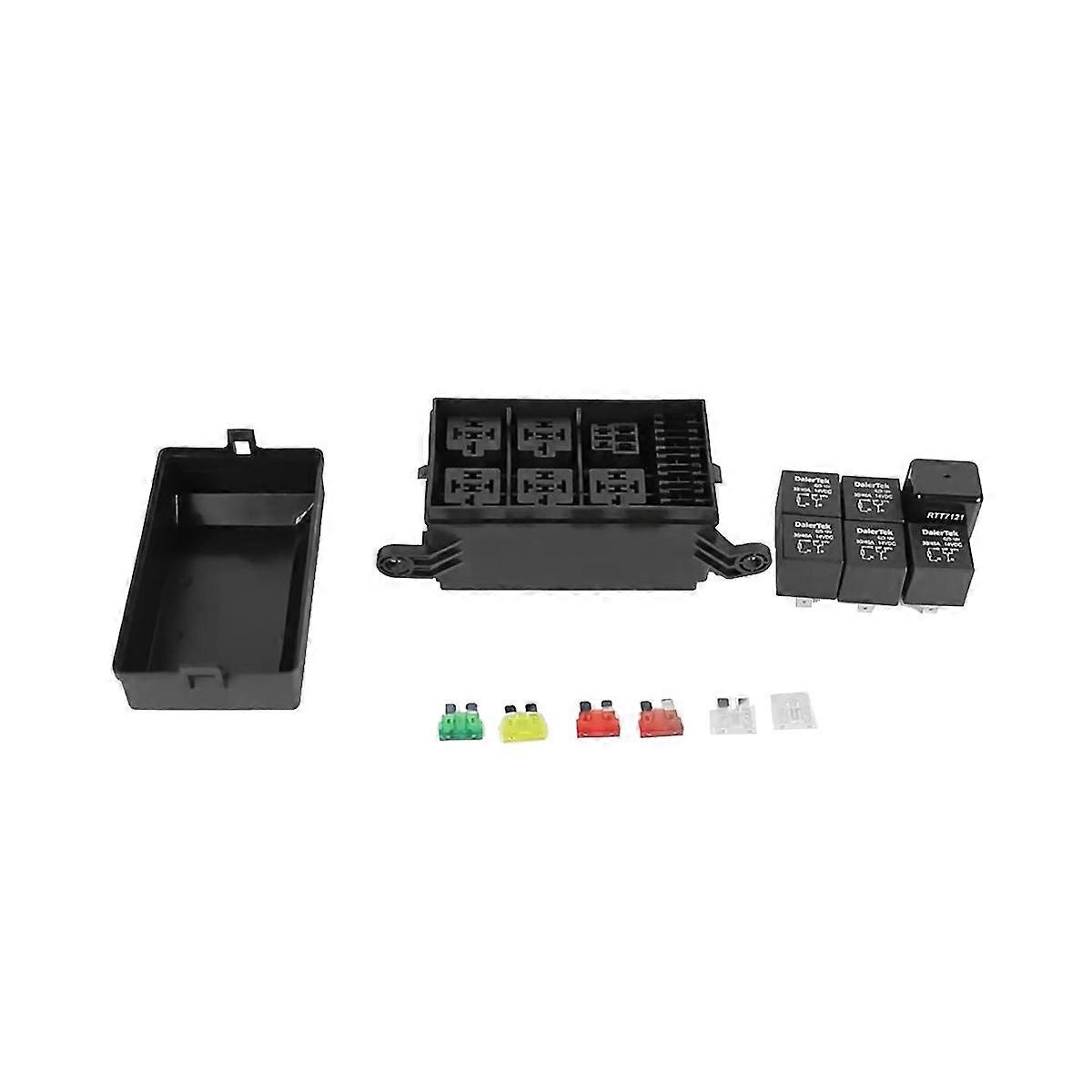 12V Relay Box 6 Way Universal Relay Fuse Box 6 Slots Relay Block ATC/ Fuse Block with Relay Kit for