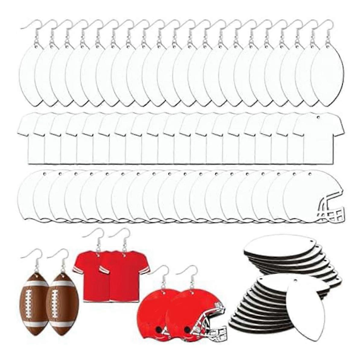 Sublimation Blank Football Helmet Shirt Earrings Bulk Heat Transfer Sublimation MDF Earrings with E