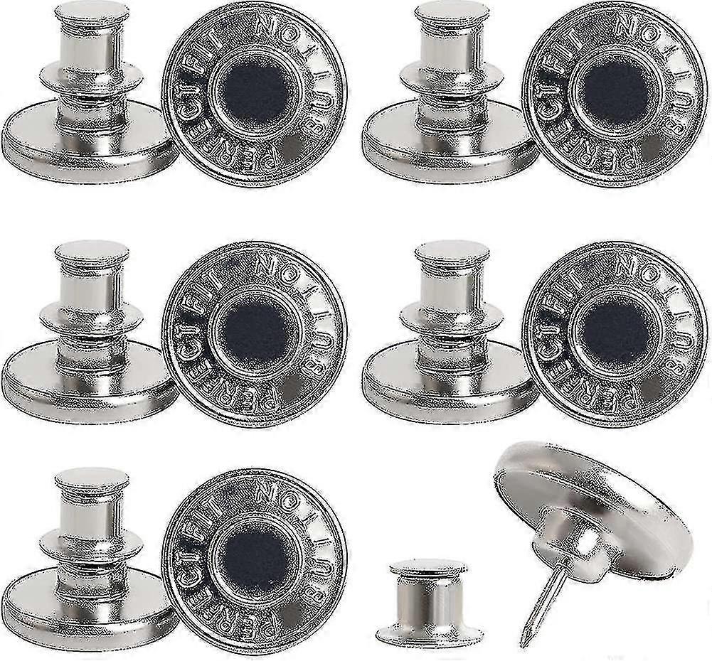 10 Pieces Jeans Buttons Diy Metal Button Seamless Removable Jean Pants Button