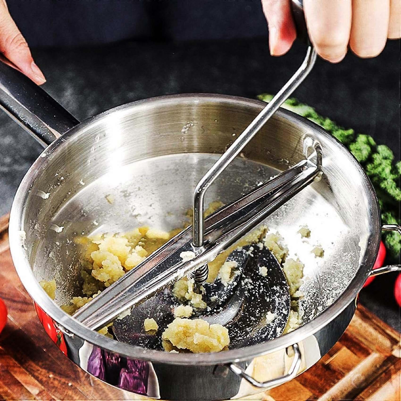 Presse-purée Manuel En Acier Inoxydable Robuste Avec Poignée Confortable - Outil De Cuisine Pour Pommes De Terre, Légumes, Ignames, Fruits, Courges