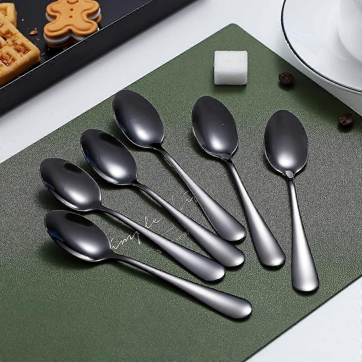 Black Coffee Spoon, 5.5 "espresso Spoon Titanium Coating, 6-pack