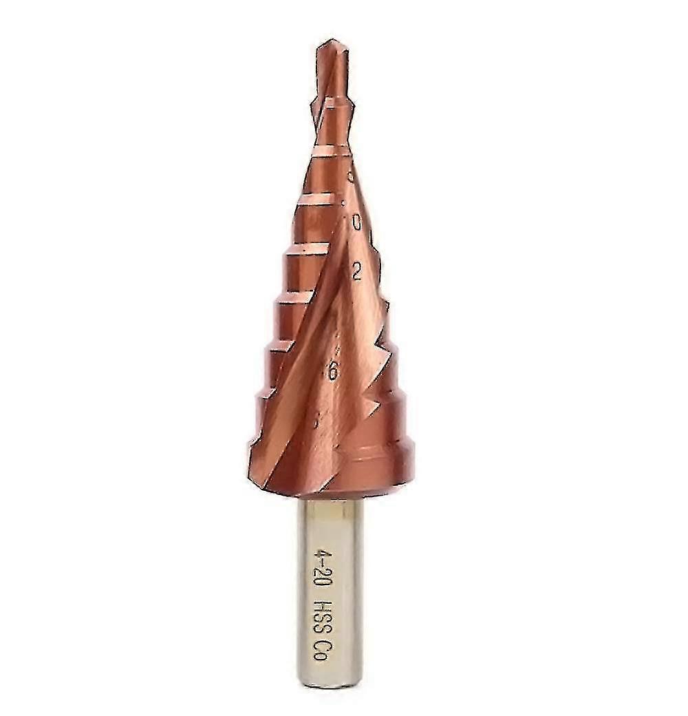4-20mm Step Drill Cobalt Hss M35 Spiral Groove Large Step Pagoda Drill Triangular Hole Reamer Hss Co Handle Taper Drill Dc17a