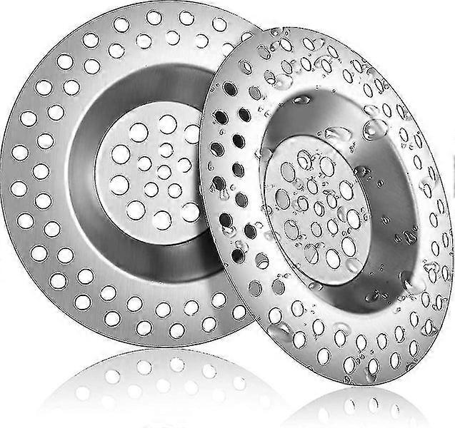 Stainless Steel Kitchen Sink Strainer Plug 2 Pack - 7.5 cm Diameter, Durable, Easy to Clean, User-Friendly Installation