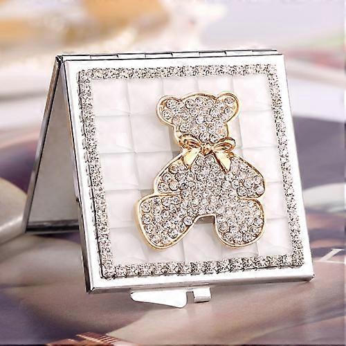 Handmade Diamond Mini Portable Makeup Mirror Cartoon Small Mirror