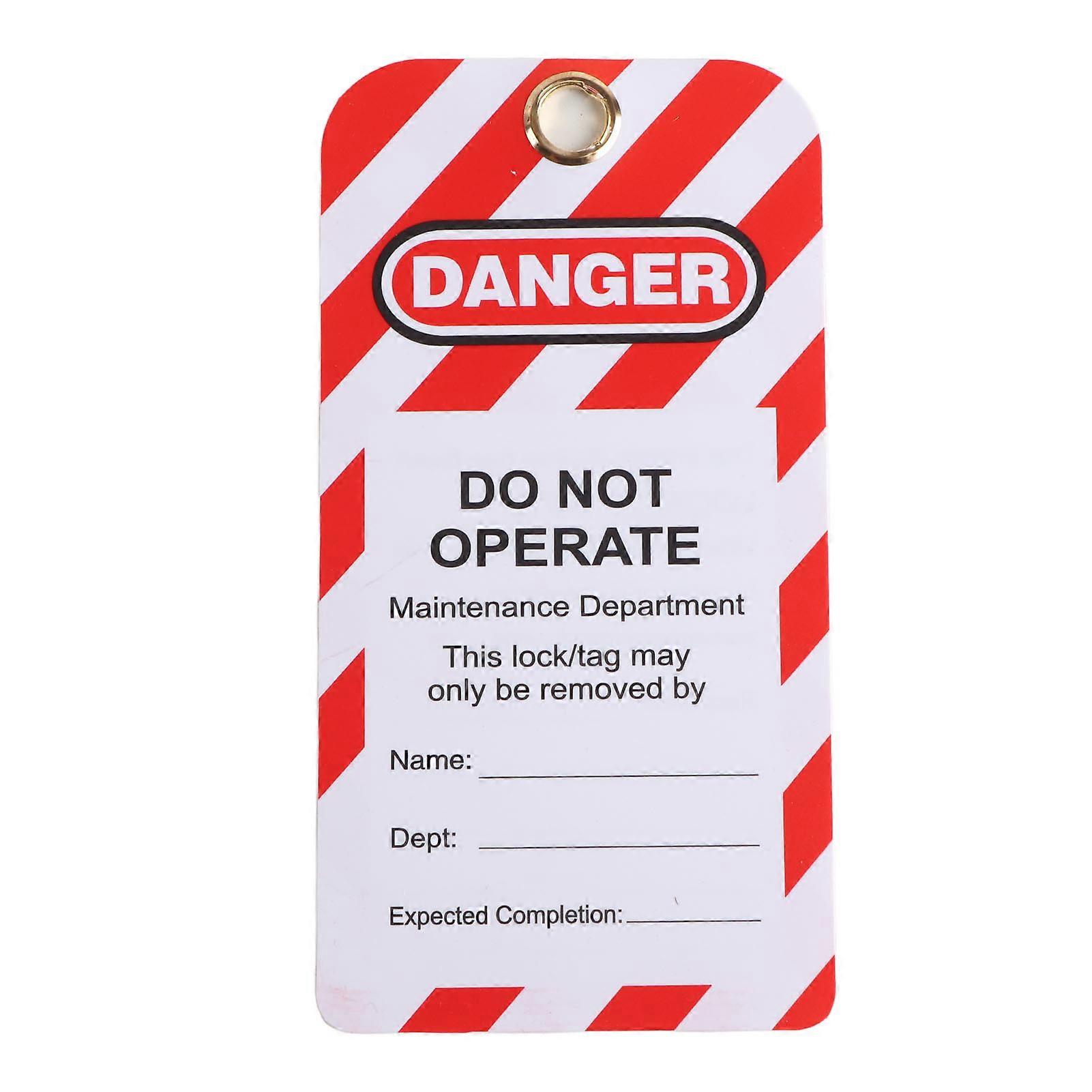 10PCS Lockout Tag Danger Do Not Operate Safety Warning Front / Back Label PVC for Equipment