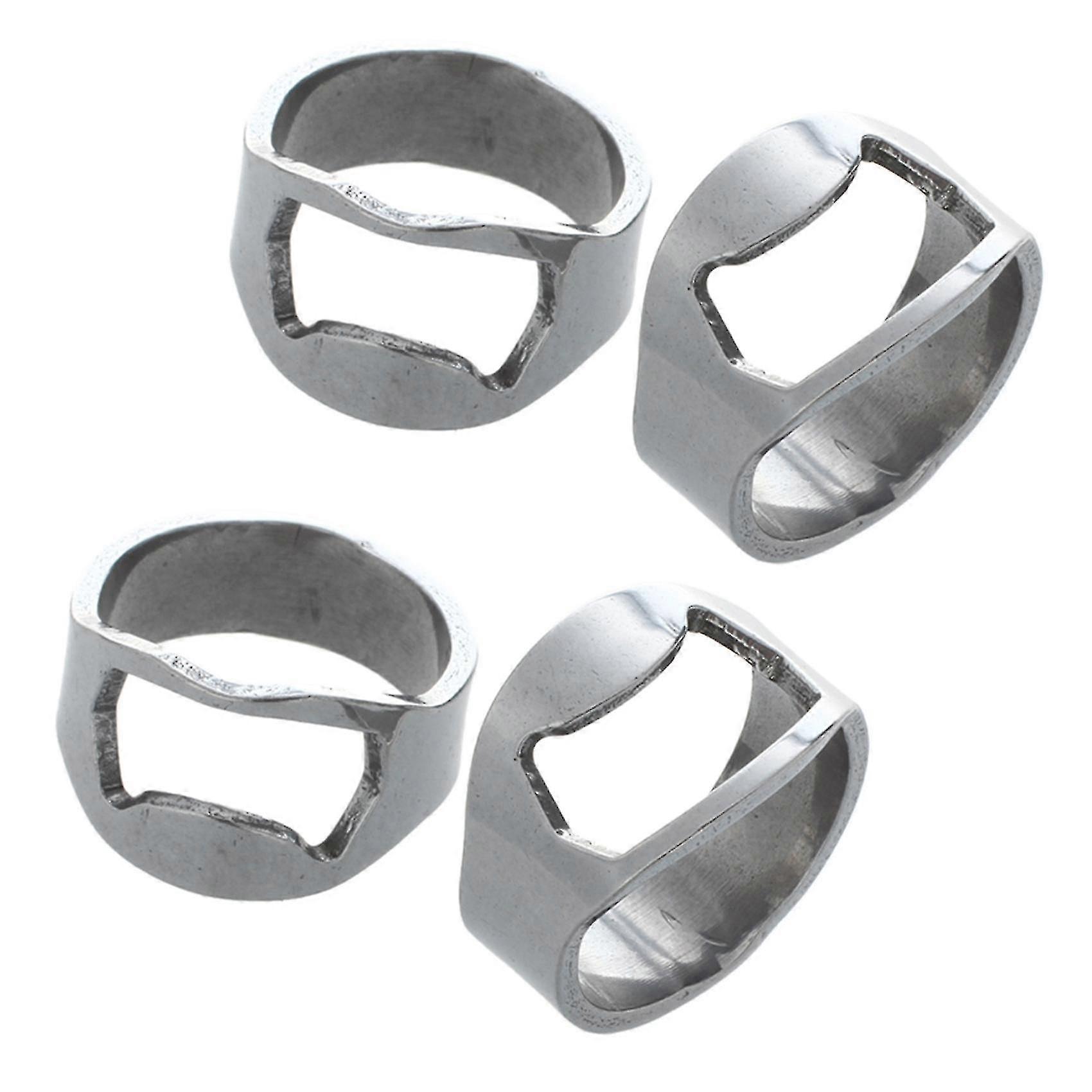 Compatible Withcompatible With2 Stuck Edelstahl Finger Ring Bierflasche Offner Flaschenoffner
