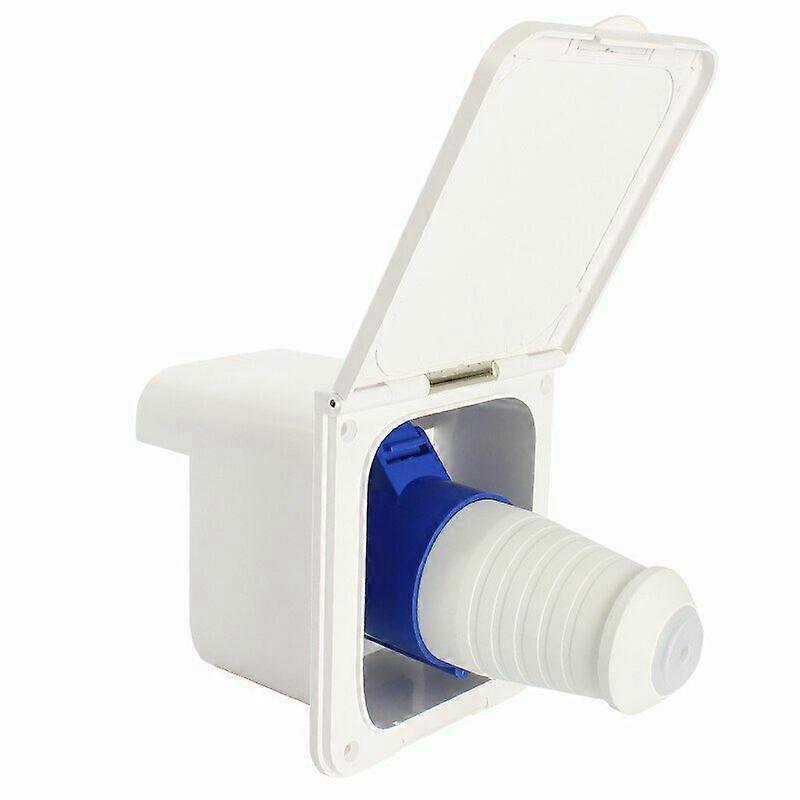 RV 32A White External Flush Hook Up Waterproof Plug Socket
