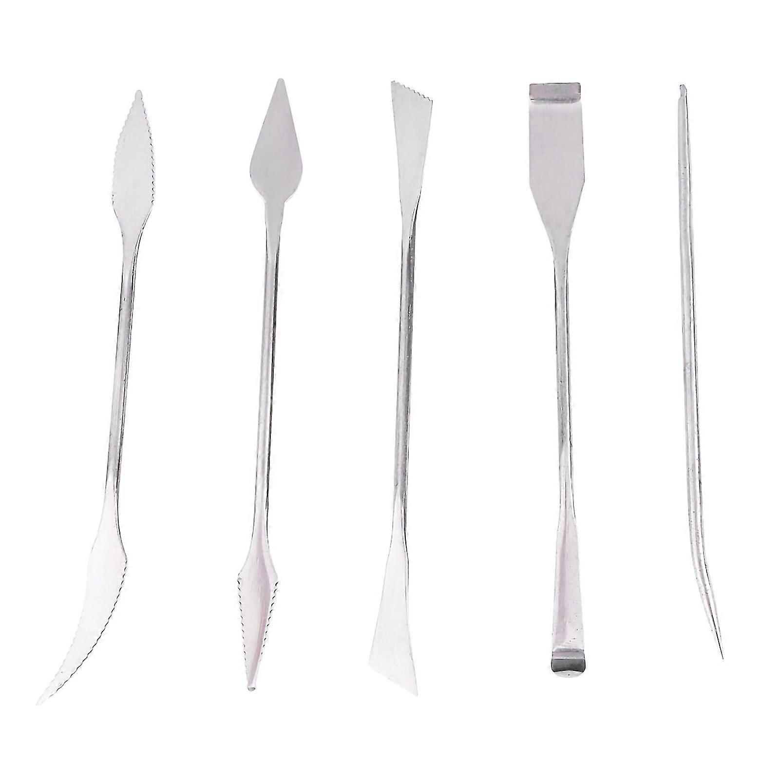 Stainless Steel DIY Craft Art Tools Set - 5Pcs Pottery Carving Modeling Sculpture Wax Clay