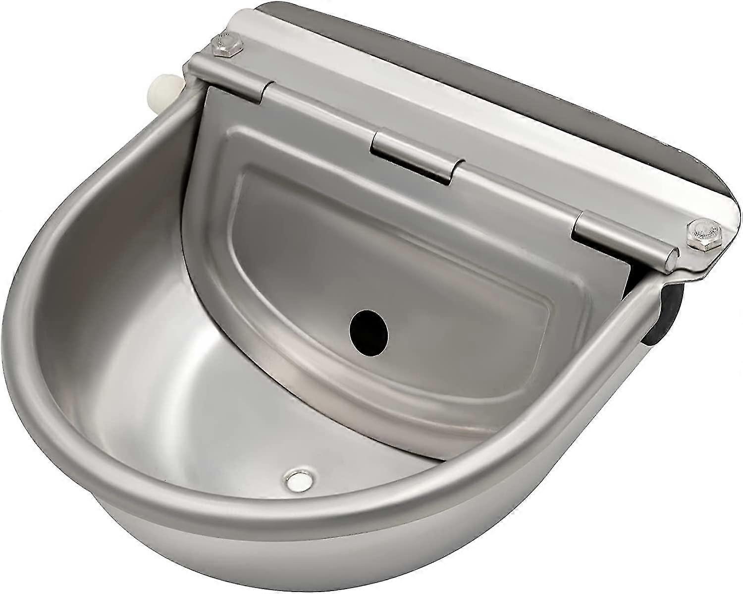 Stainless Steel Water Trough With Drain Plug And Adjustable Float Valve For Horse Dog Cattle Goat Sheep Pig Automatic Livestock Waterer