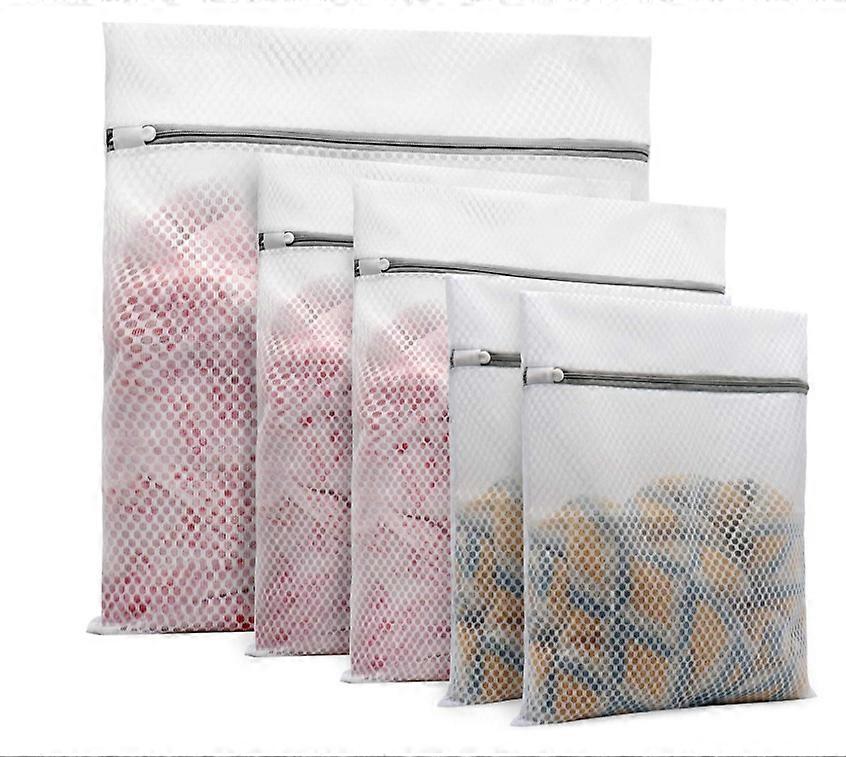 5Pcs Durable Honeycomb Mesh Laundry Bags for Delicates