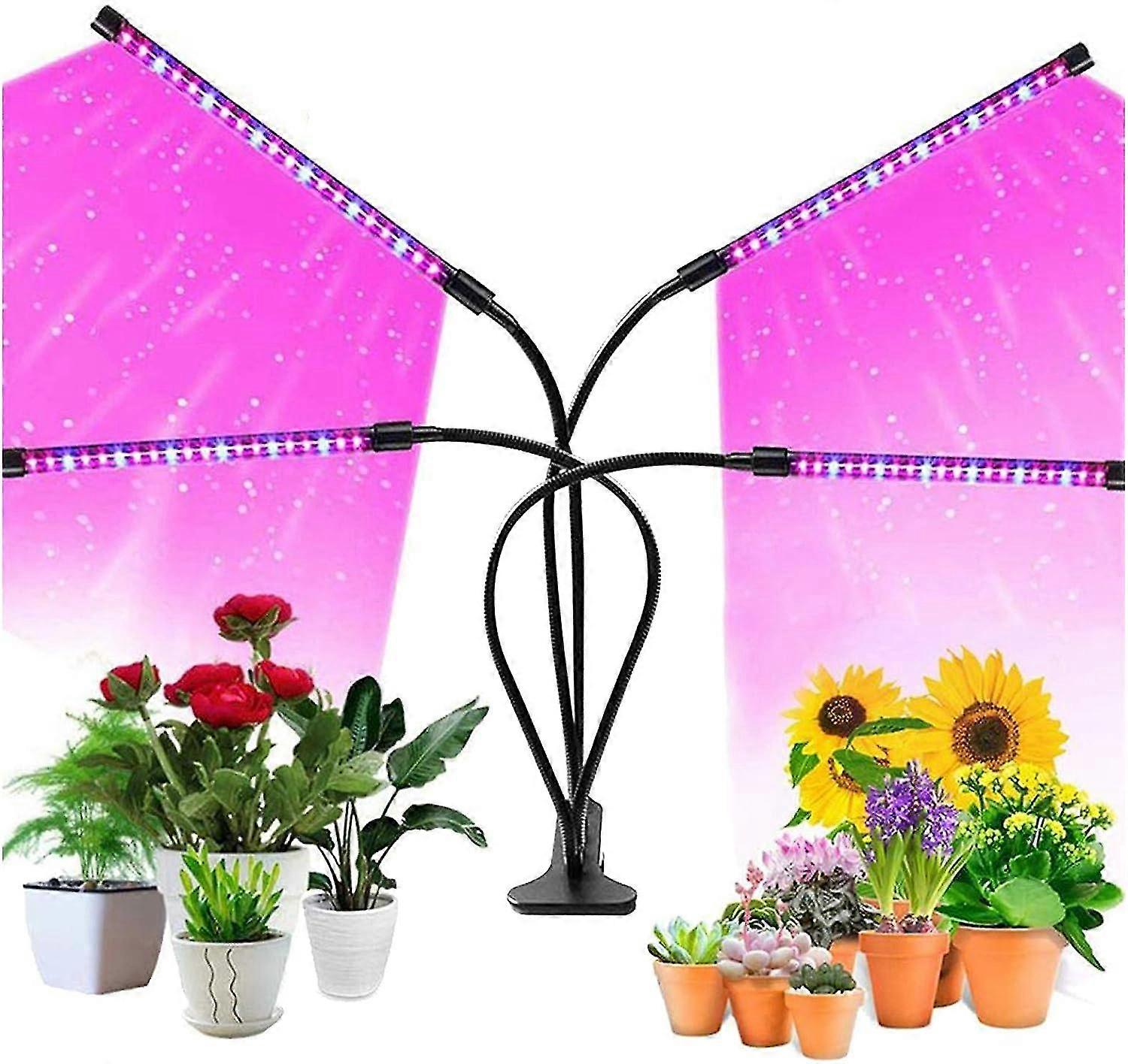 10 Dimmable Levels Grow Lights For Indoor Plants, Full Spectrum Led Grow Lights With Stand, Height Adjustable Grow(with 3 Mode Timing Function) - SNNG