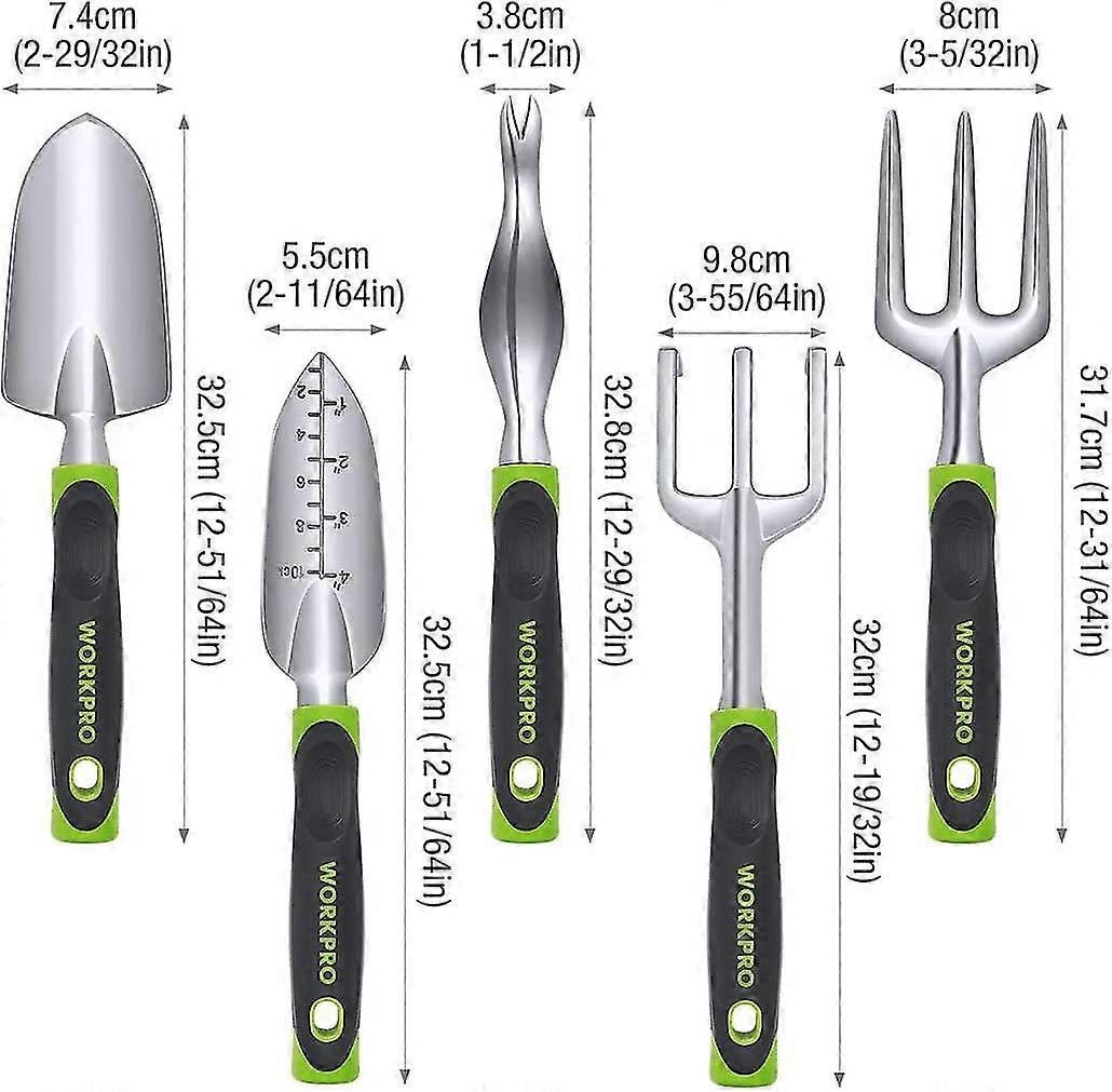 Gardening Tools, 5-piece, Cast Aluminum Gardening Set With Fork, Weeder, Claw, Transplanter, Potting Scoop For Gardener
