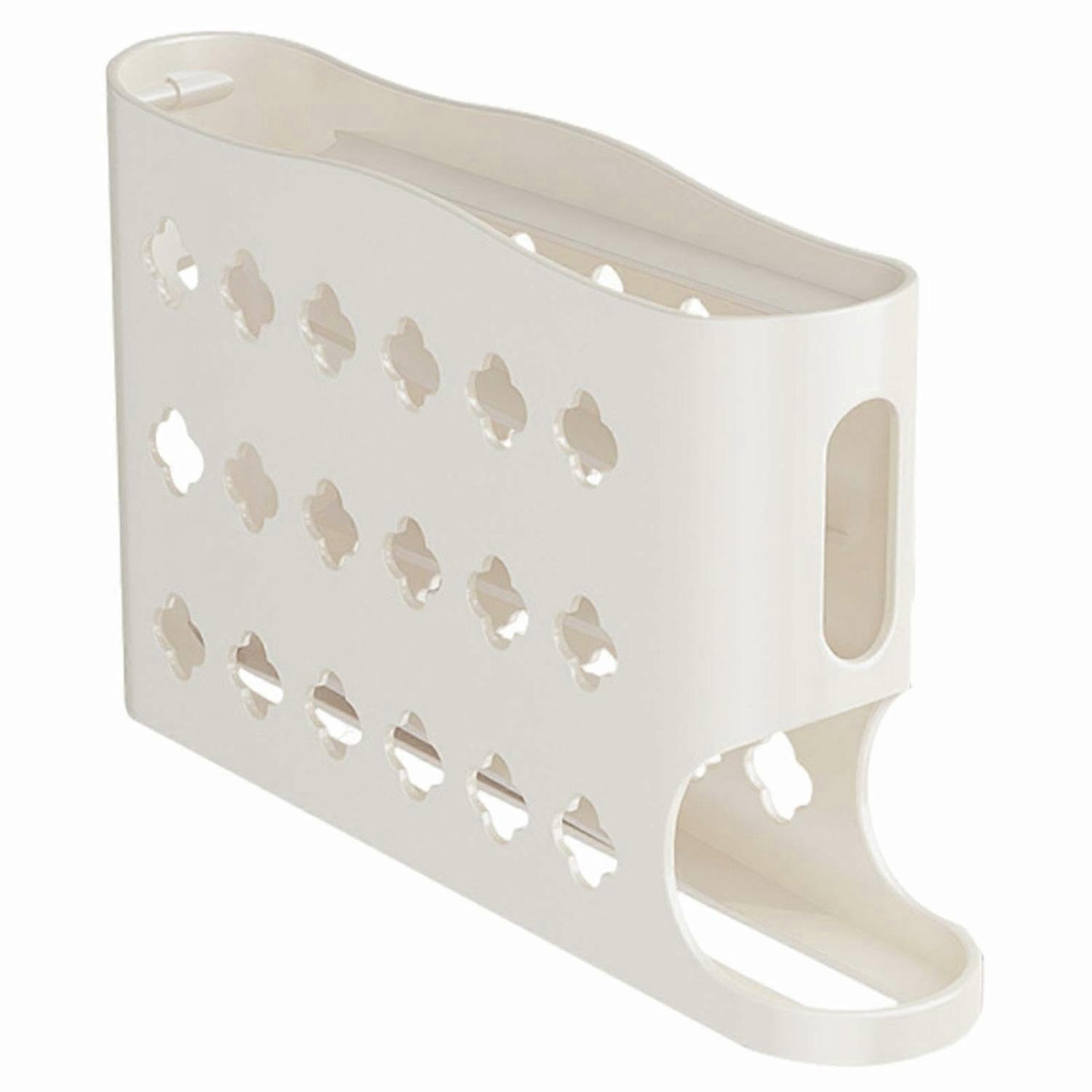 Auto Rolling Egg Holder Refrigerator Door Kitchen 4-Layer 30 Eggs PP Storage Box (BPA-Free, No FDA) 