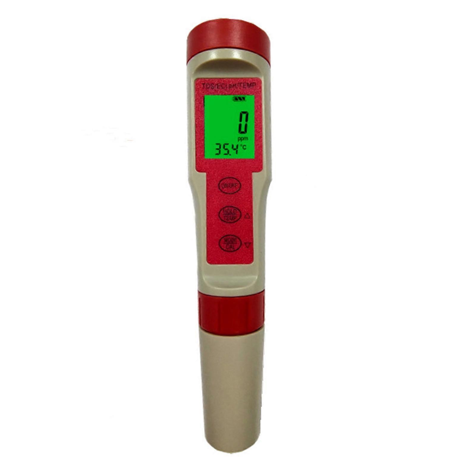 4 in 1 Water Quality Tester PH TDS EC Temperature Detection Sensitive Precise Water Quality Monitor with HD Screen