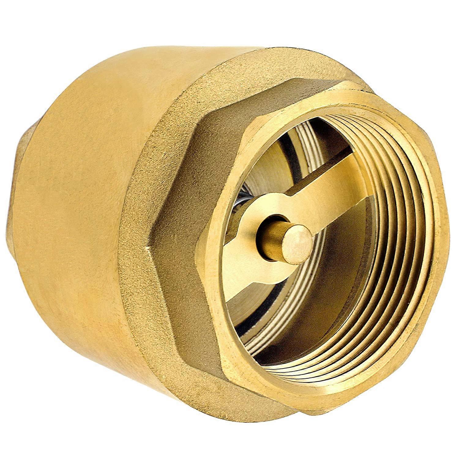 Premium 1 1/4 Inch Non Return Check Valve Made of High-Quality Brass Robust, Rust-Proof and Waterproof for a Pump, Fountain, Washing Machine, Garden, 