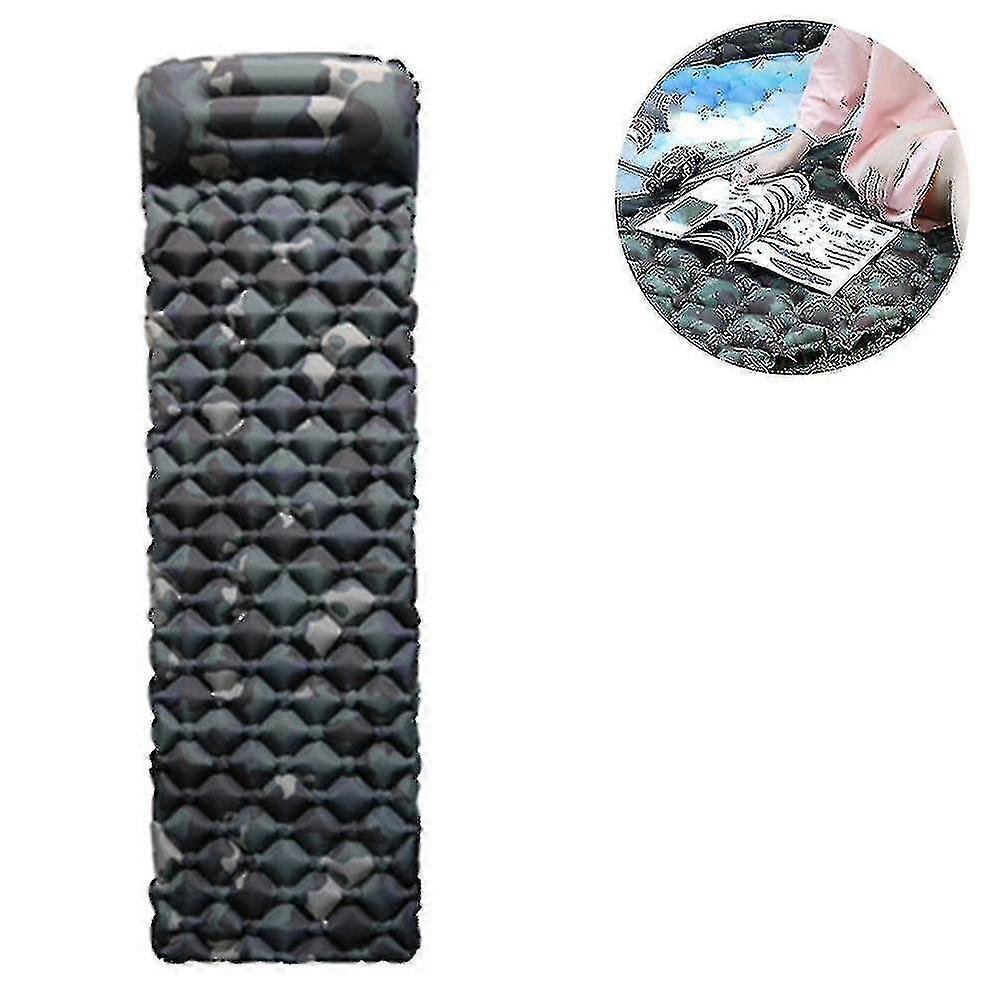 Ultralight Sleeping Pad With Built-in Pillow, Inflatable Camping Mattress Compatible Wi