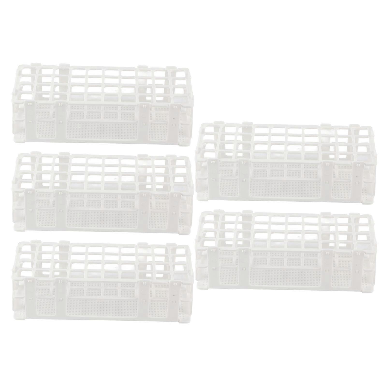 5Set 40?Hole Plastic Test Tube Rack Assembled Detachable Sample Bottle Rack Holder for Laboratory 20x20mm