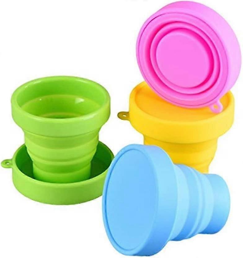 Collapsible Cup Compact Silicone, Reusable Food Grade Folding Mug With Lids, Expandable Retractable