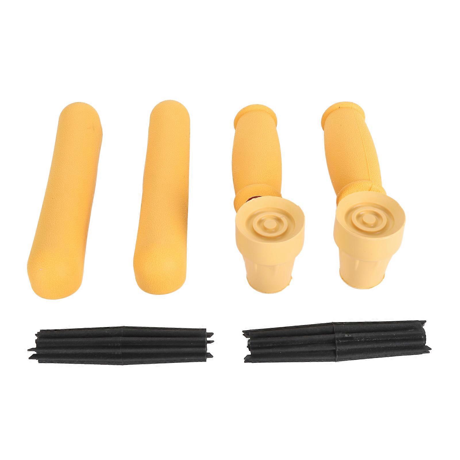 Crutch Pad Set Soft Rubber Hand Grip Underarm Pad Non Slip Tip for Aluminum and Wooden Crutches