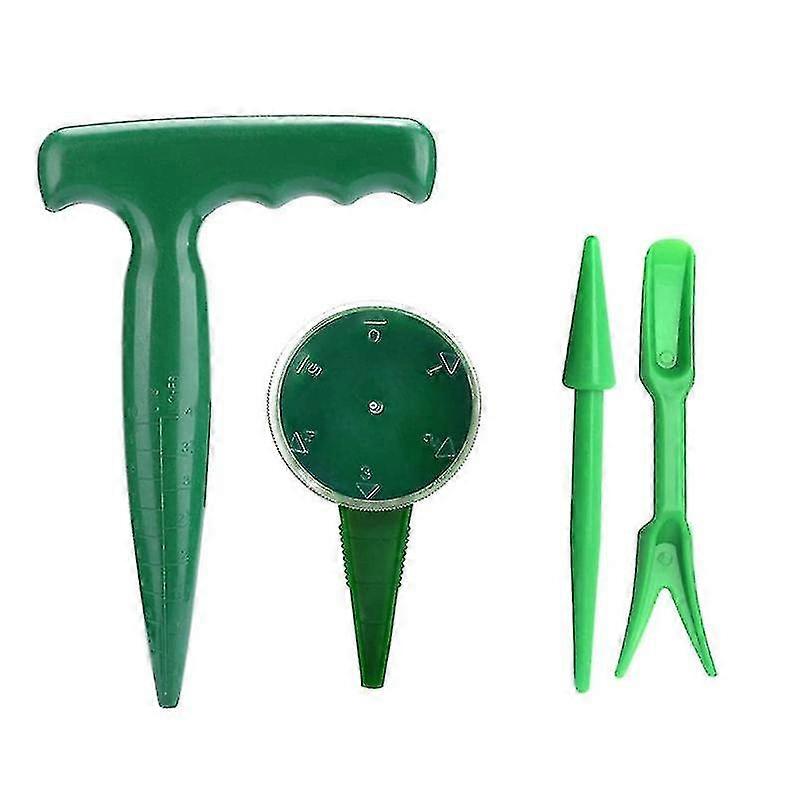 Mini Garden Hand Tools Plant Sets, Dial Seed Sower, Grip Dibber, Transplanting Widger And Dibber (green4pcs)
