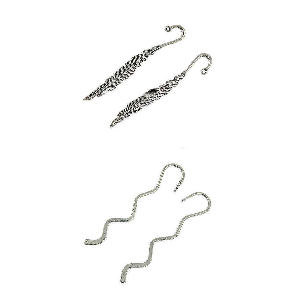 30xRetro Feather & slender leaf Bookmarks DIY Making Book Accessories