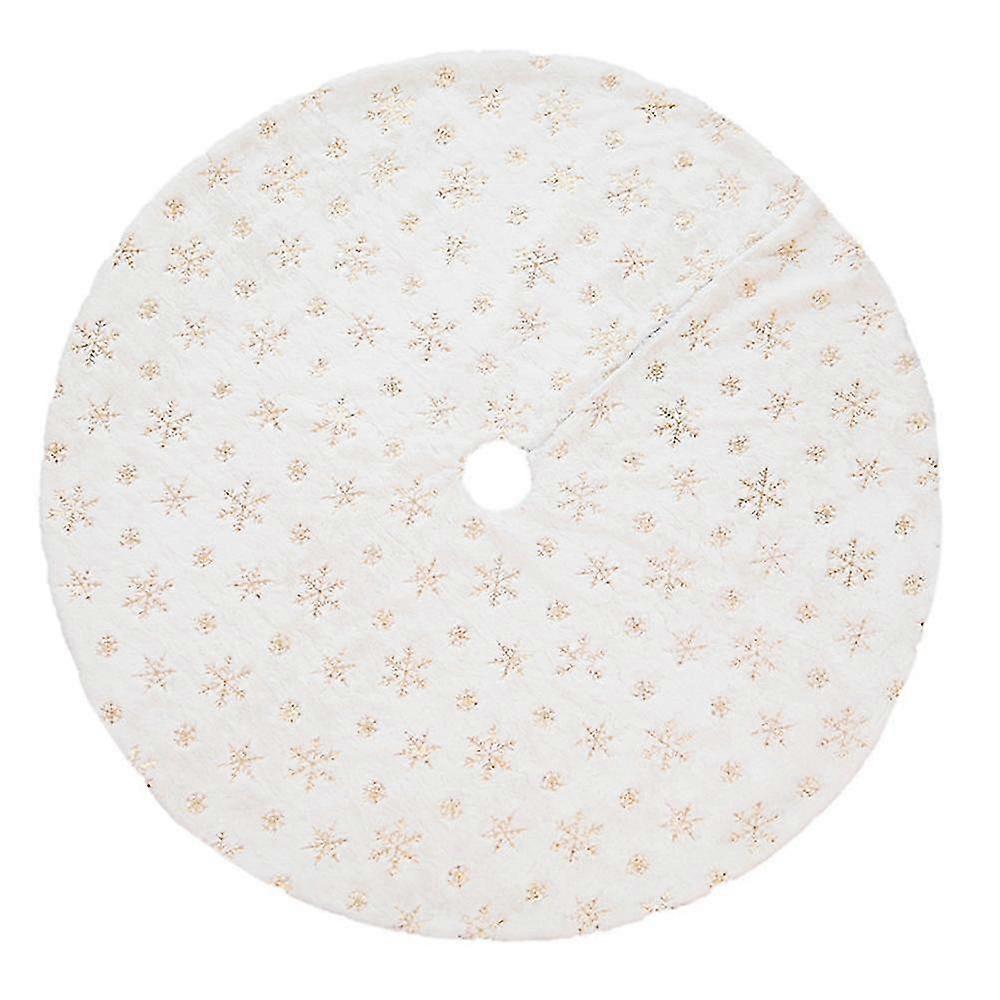 Christmas White Tree Skirt Xmas Tree Skirt For Holiday Tree Home Decorationswith Sequin Snowflakes