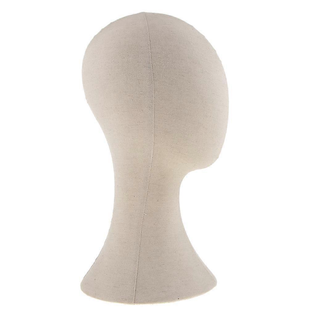 22 '' Canvas Block Mannequin Head Parrucca Cappello Making Glasses Holder Display Beige
