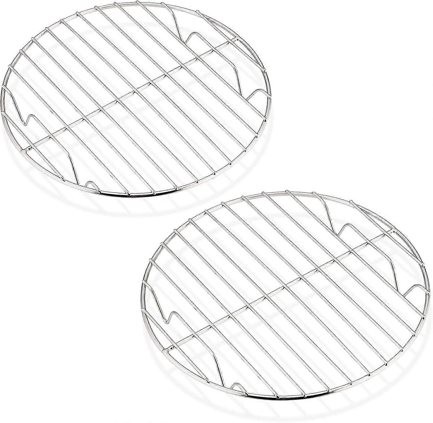 HaWare Cooling Rack Set of 2, 100% Stainless Steel Baking Thick Wire Rack for Cooling/Steaming/Protecting, Mirror Finish & Smooth Edge, Oven & D