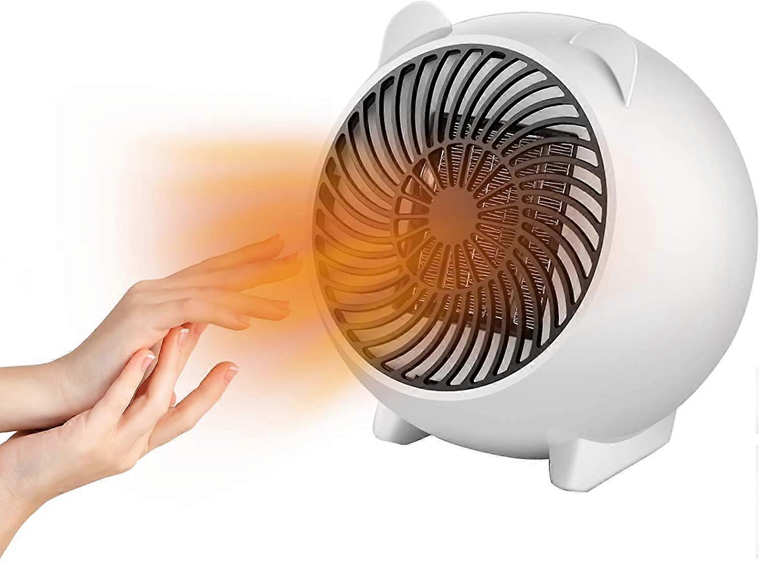 Fan Heater, 500W Portable Heater, Fast Heat Up, Overheat And Tilt Protection, Safe And Portable, Energy Efficient, For Bedroom, Office,A