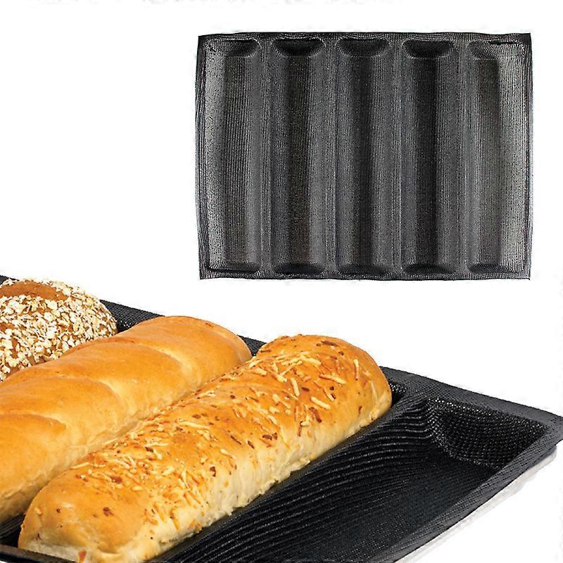 French baguette bread mold 5 braided silicone cavities Easy release Does not stick