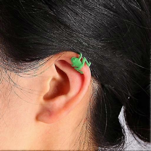 Vintage Frog Cuff Earrings Silver Frog Helix Wrap Earrings
